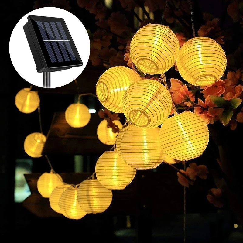 Solar Lantern String Lights Outdoor Waterproof Garden Fairy Lights