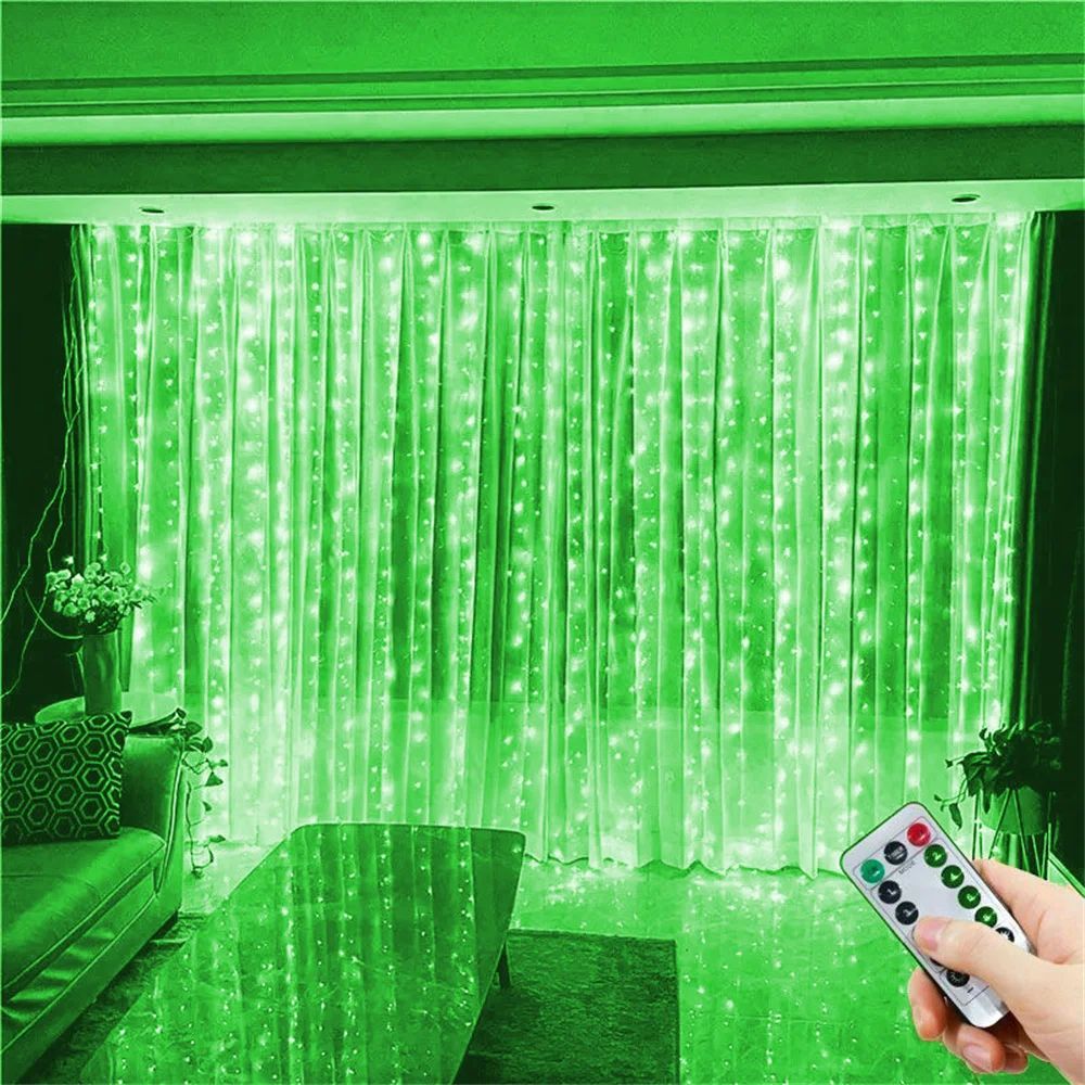 USB LED Curtain Fairy Lights with Remote, 8 Modes, 3M Wide