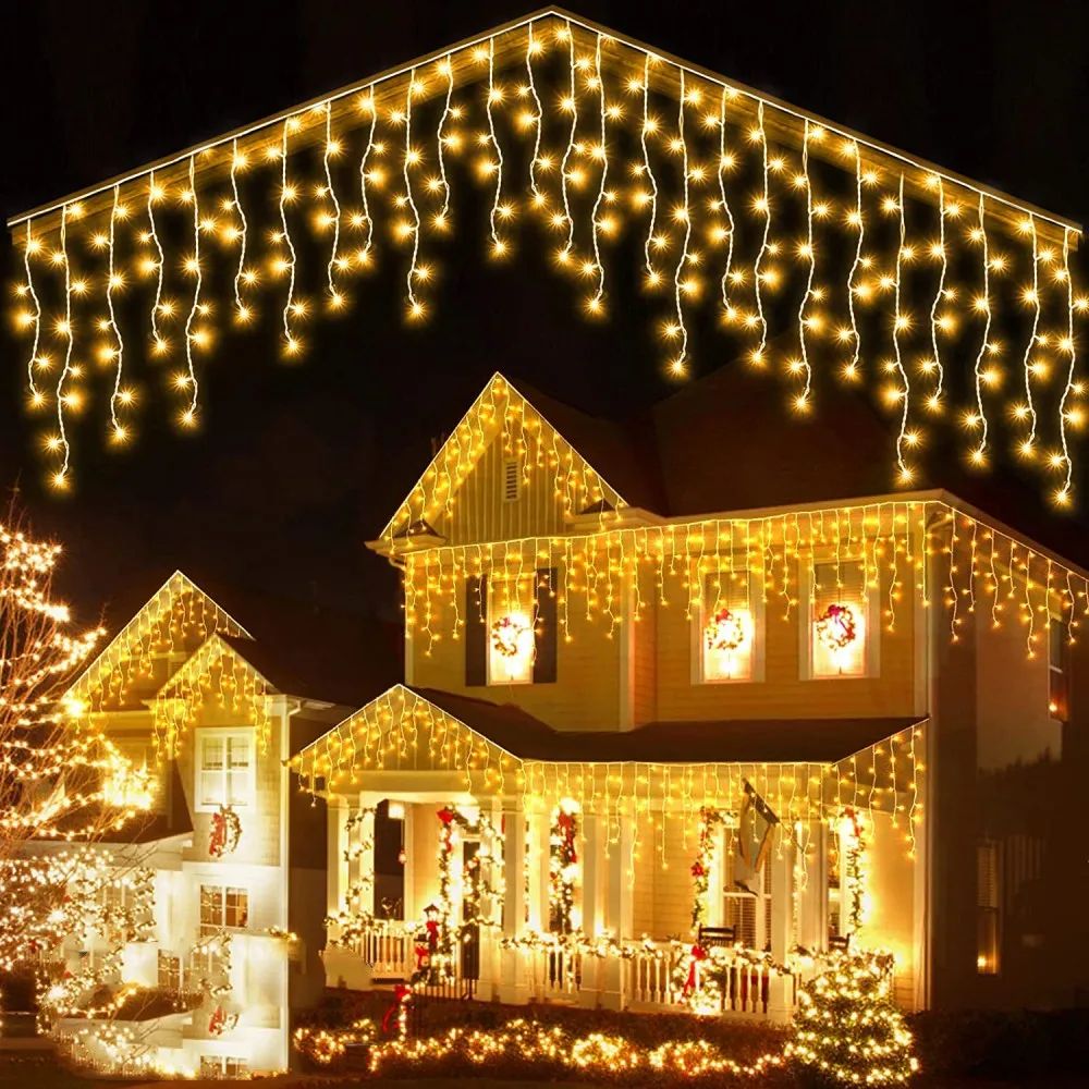 4.5M LED Icicle Curtain Lights Outdoor Christmas Garland