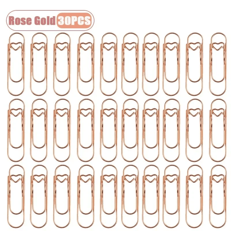 Heart Shaped Notebook Clips Metal Bookmark and Page Holders 10-100PCS