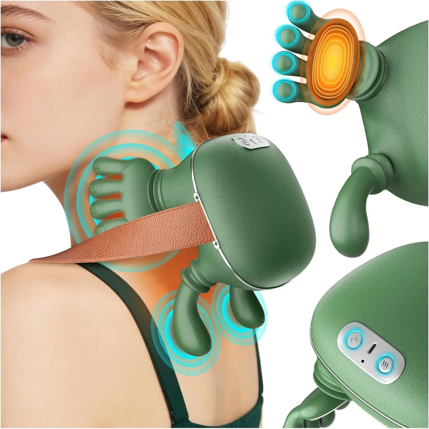4D Wireless Shiatsu Neck and Back Massager with Heat