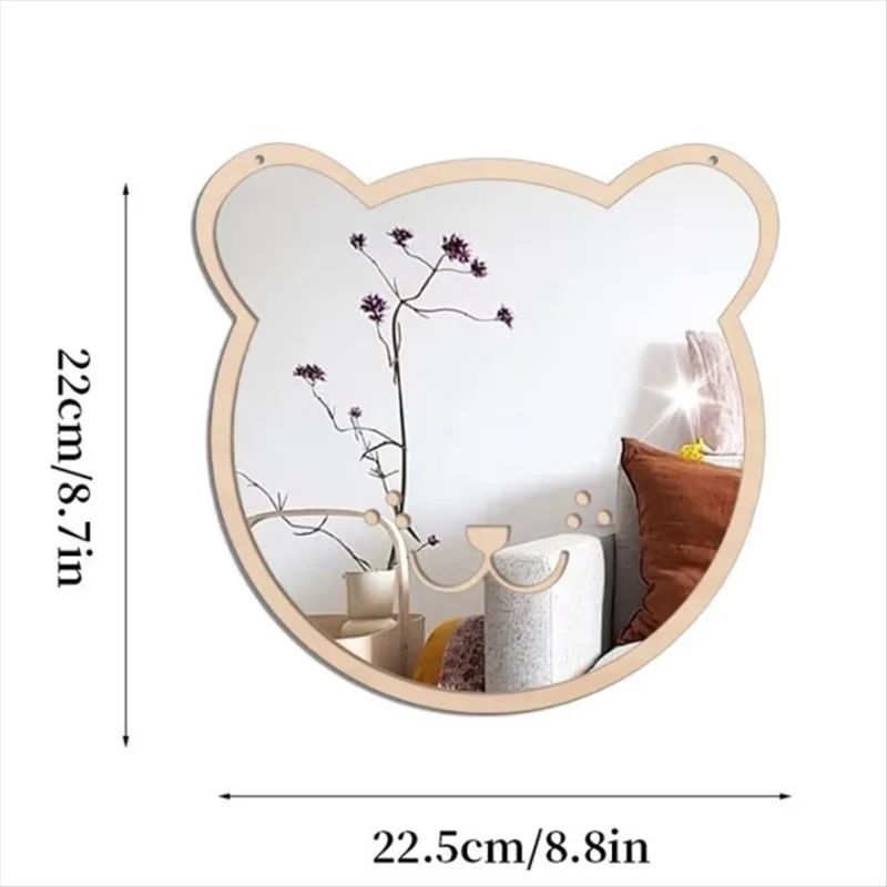 Cute Cartoon Animal Acrylic Mirror Wall Stickers for Kids Room Decor