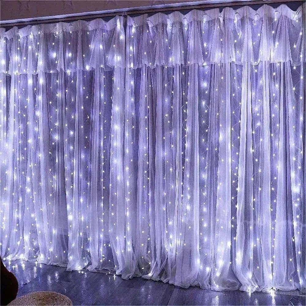 3M/6M USB Curtain Fairy Lights with Remote - 8 Mode LED Window and Party Decor
