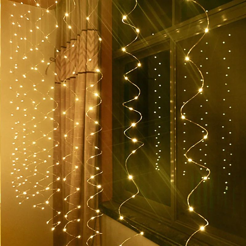 3M x 2M 200 LED USB Curtain Fairy Lights with Remote Control
