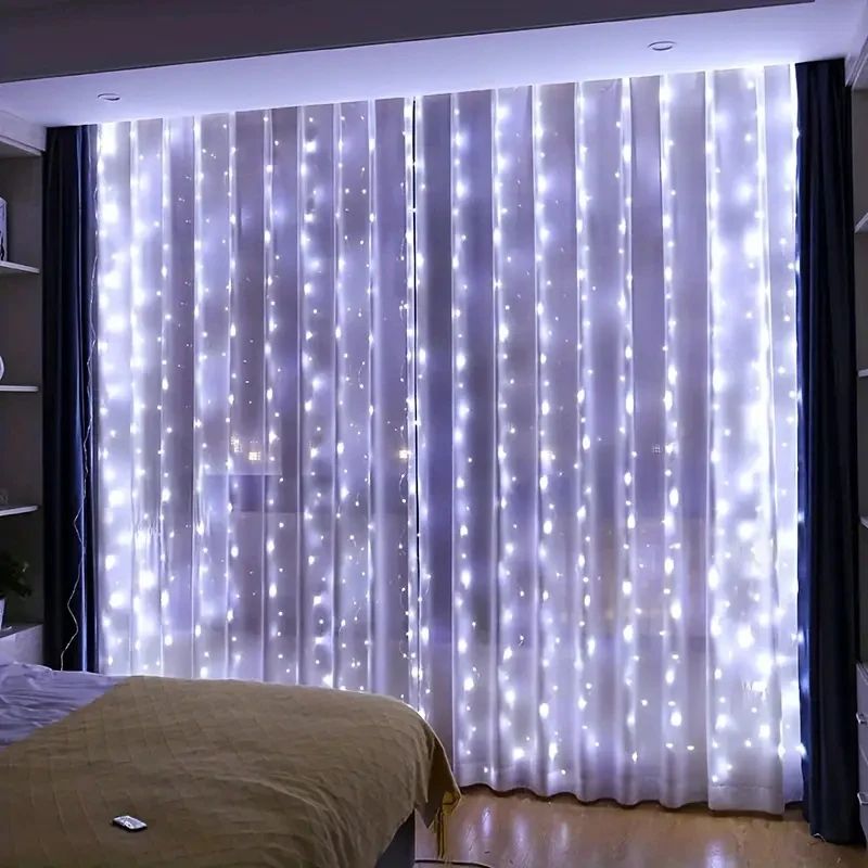 USB Curtain LED String Lights with Remote for Bedroom Wedding and Christmas Decor