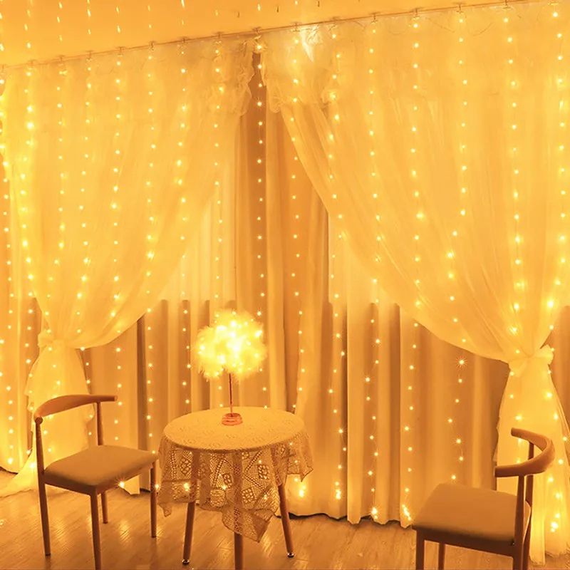 3M 4M 6M USB LED Curtain Fairy Lights for Christmas Wedding and Home Decor
