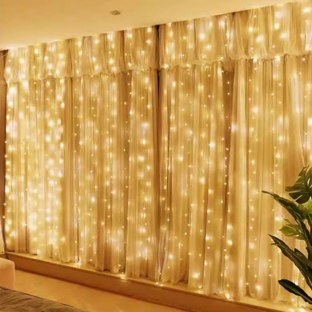 USB LED Curtain Fairy Lights with Remote Control - 8 Modes for Bedroom and Events