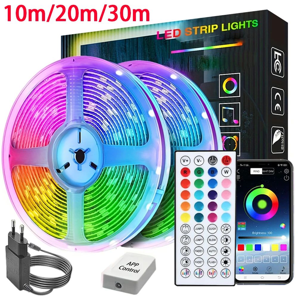 Smart Music Sync RGB LED Strip Lights with App and Remote Control 10M 20M 30M