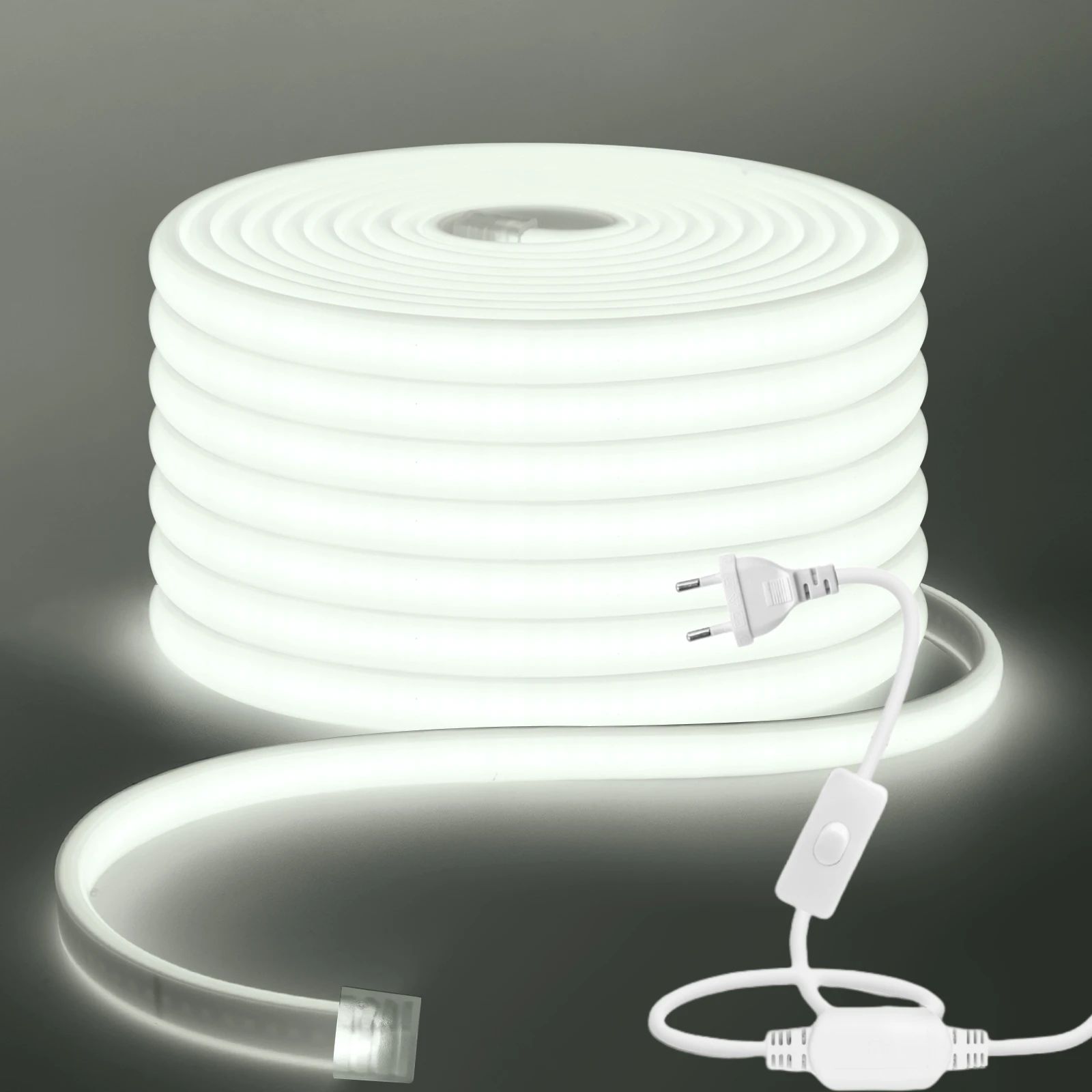 220V Dimmable COB LED Strip Light IP65 with EU Plug for Kitchen and Home Lighting