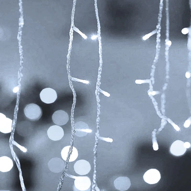 5M LED Icicle String Lights 96 LED 8 Modes Outdoor Christmas Eaves Garland