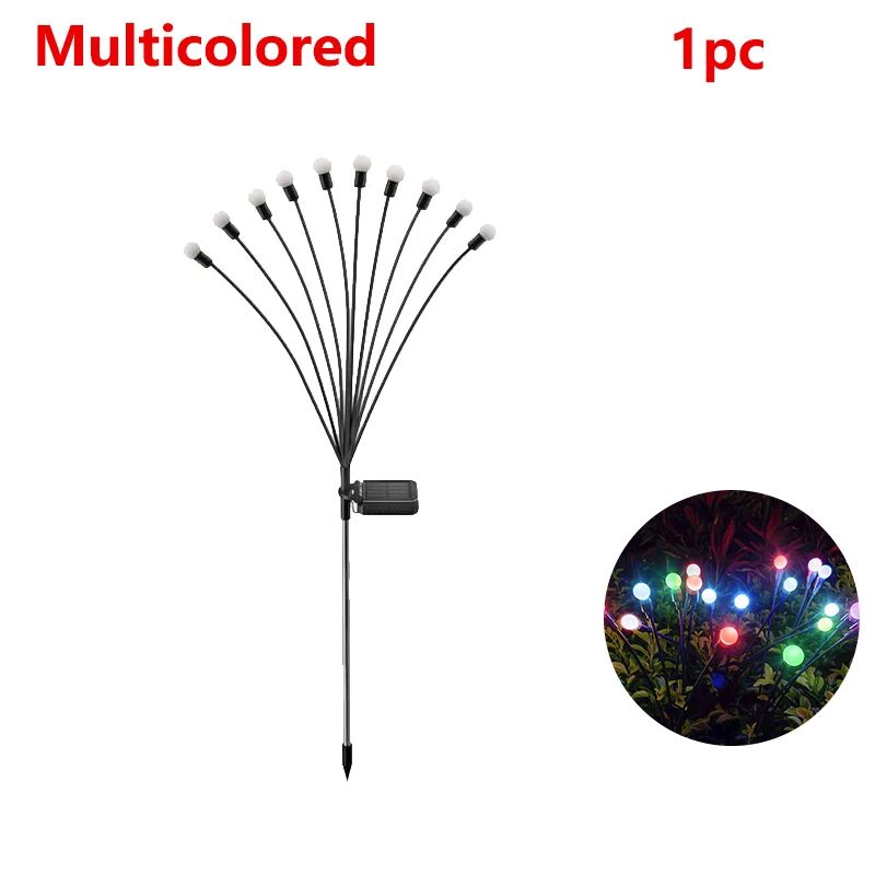 Solar Firefly Garden Lights 6 8 10 LED Swaying Outdoor Landscape Lights