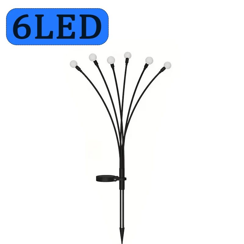 Solar Firefly Sway Garden Lights Waterproof LED Outdoor Pathway Stake Lamp