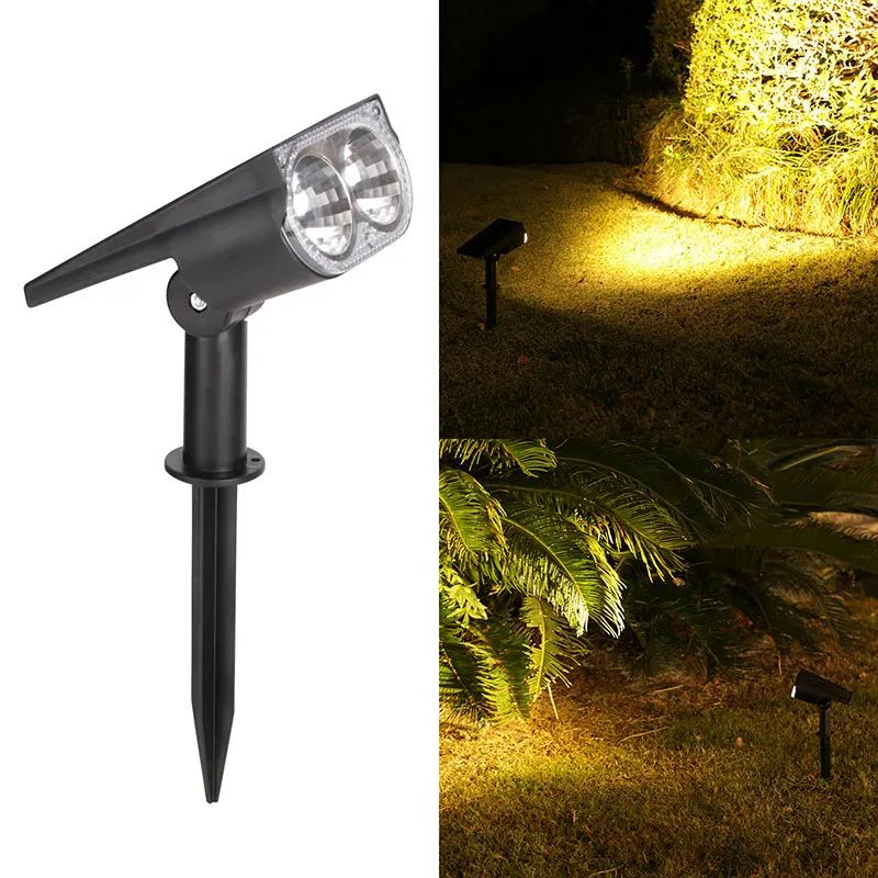 Solar Landscape Spotlights with Ground and Wall Mount Auto On Off LED Lights