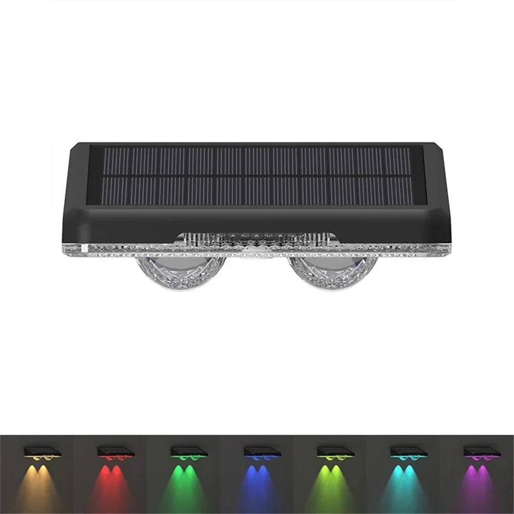 Solar Color Changing Fence Lights Waterproof LED Deck Lights 1-4PCS