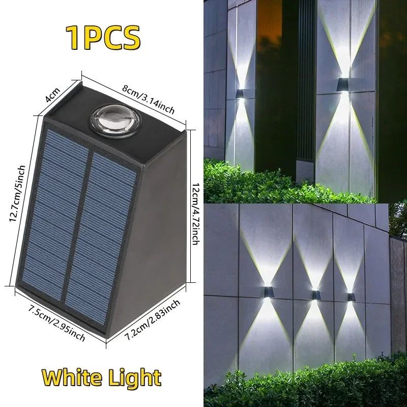 Solar LED Wall Light - IP65 Waterproof Up and Down Outdoor Garden Light