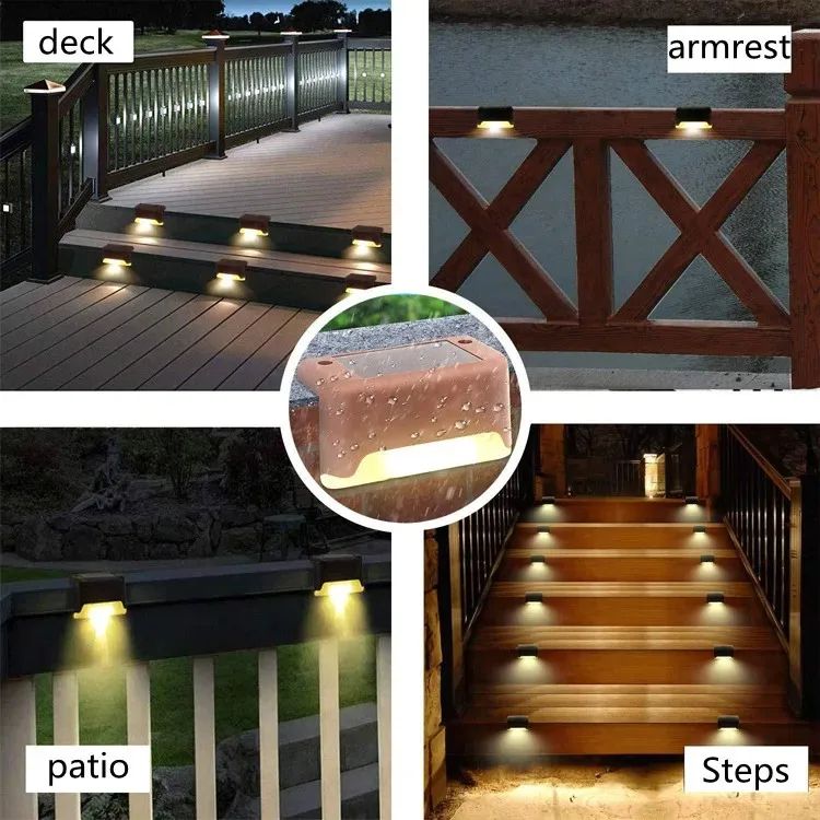 Solar Step Lights Outdoor Waterproof LED Stair and Deck Lights 4-32 Pack