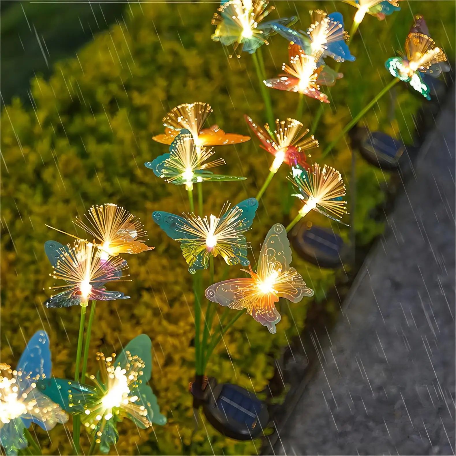 Solar Butterfly Garden Stake Lights 6 LED Outdoor Pathway Decor