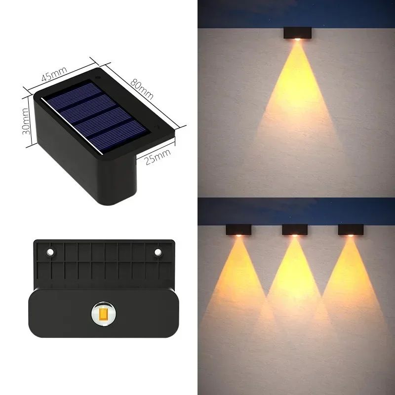 Solar Up and Down Outdoor Wall Light - Waterproof LED Garden and Fence Lamp