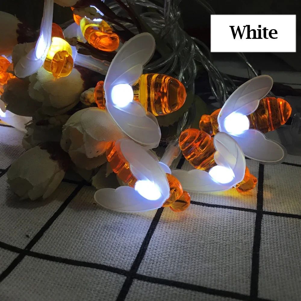100 LED Solar Bee String Lights Outdoor Waterproof 8 Modes Garden Fairy Lights