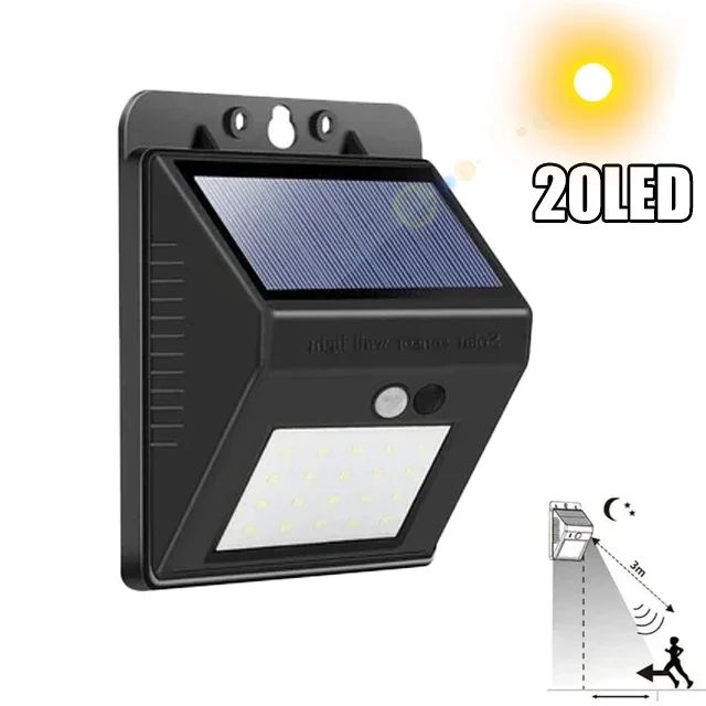 144 LED Solar Motion Sensor Wall Light - IP65 Waterproof Outdoor Security Lamp