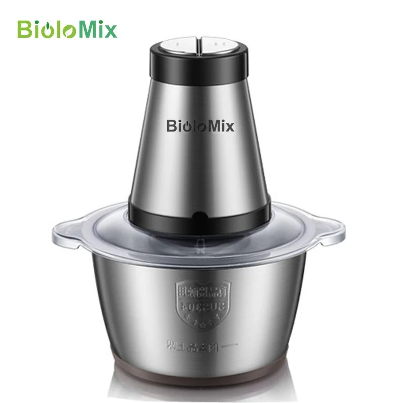 BioloMix 500W 2L Electric Food Chopper and Meat Grinder with 2 Speeds