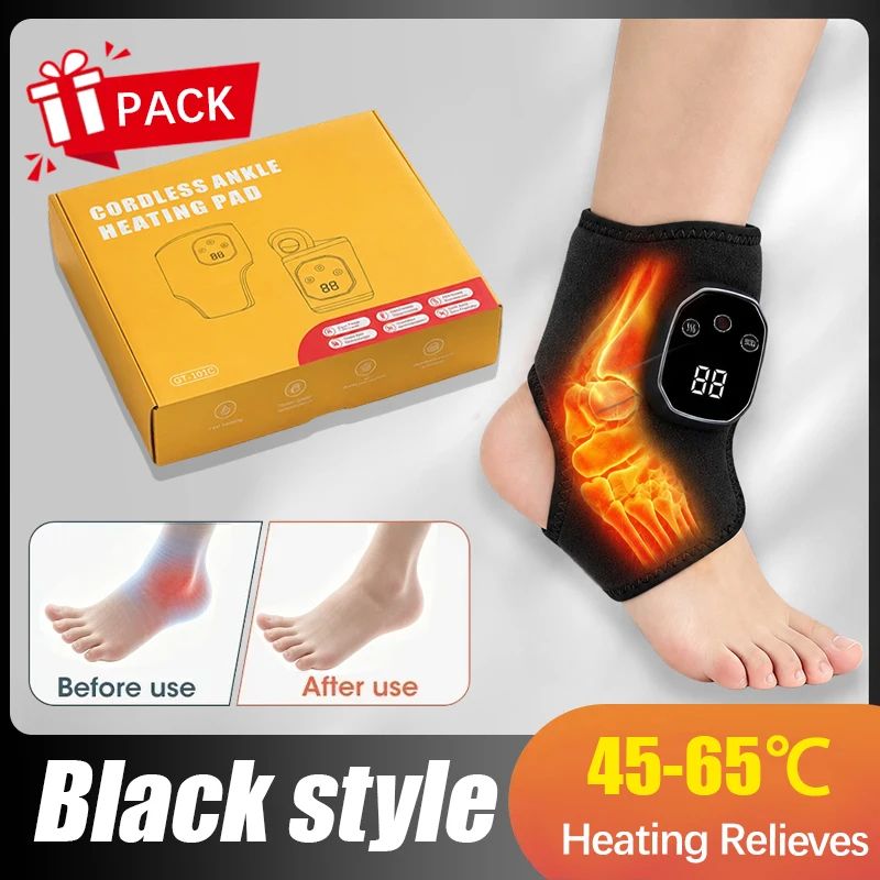 Portable Heated Ankle Massager Cordless Vibration Foot and Wrist Wrap