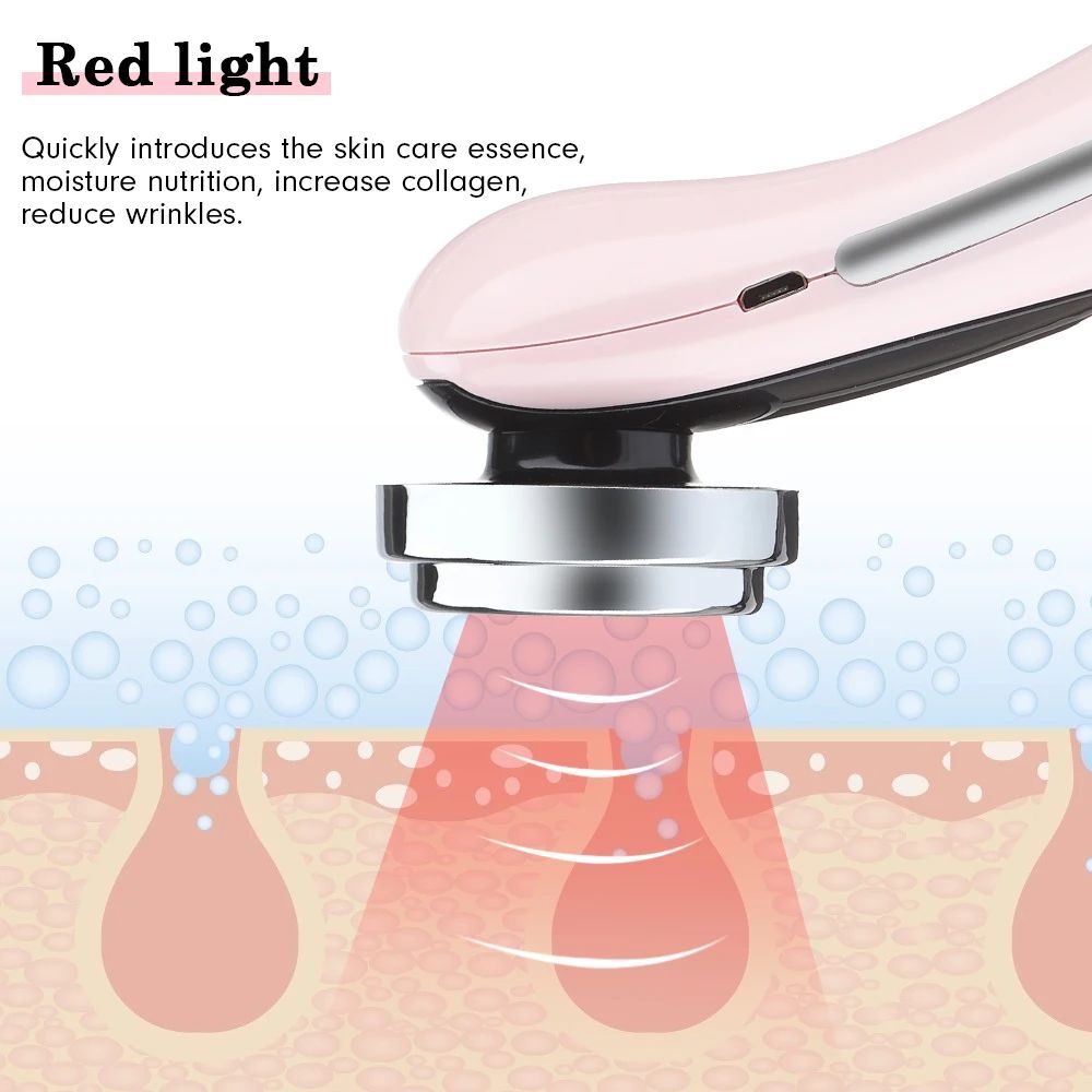 4-in-1 LED Facial Massager with Red Blue Light Therapy and Vibration