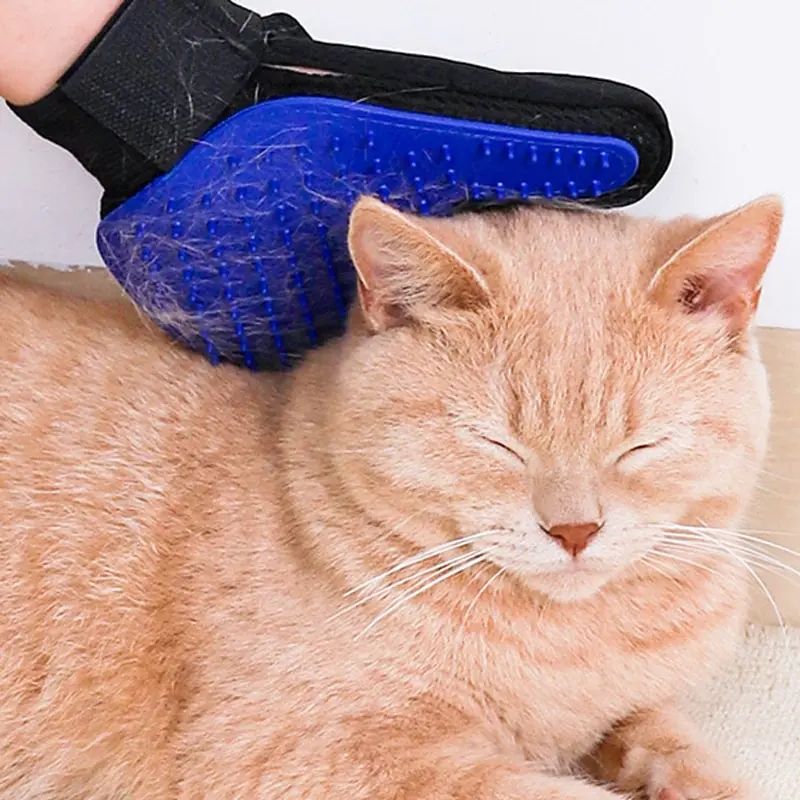 Silicone Pet Grooming Glove for Cat and Dog Hair Removal, Massage and Bathing