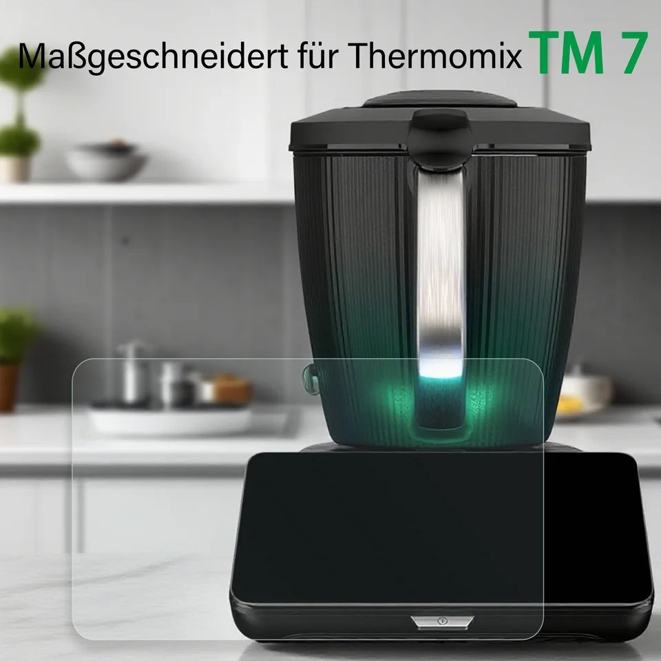 2PCS Thermomix TM7 Tempered Glass Screen Protector Anti-Scratch HD Clear