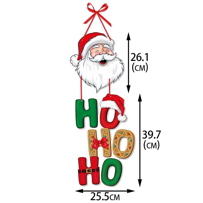 Christmas Door Hanger Santa Claus Snowman Holiday Hanging Ornament