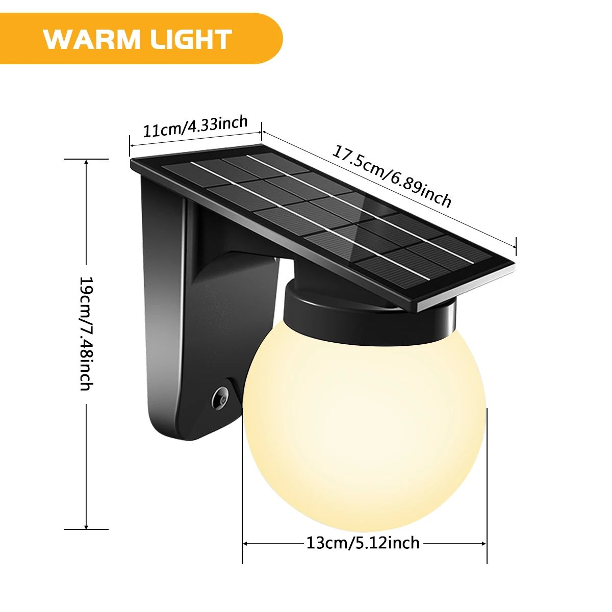 Adjustable Solar Wall Lights Outdoor with IP65 Waterproof Design and Color Changing Bulb