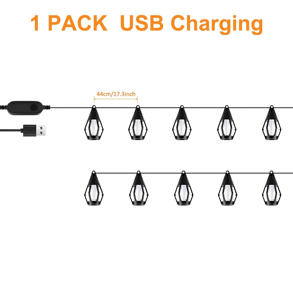 Solar Flickering Flame String Lights with 10 LED Bulbs for Halloween and Outdoor Patio Decor