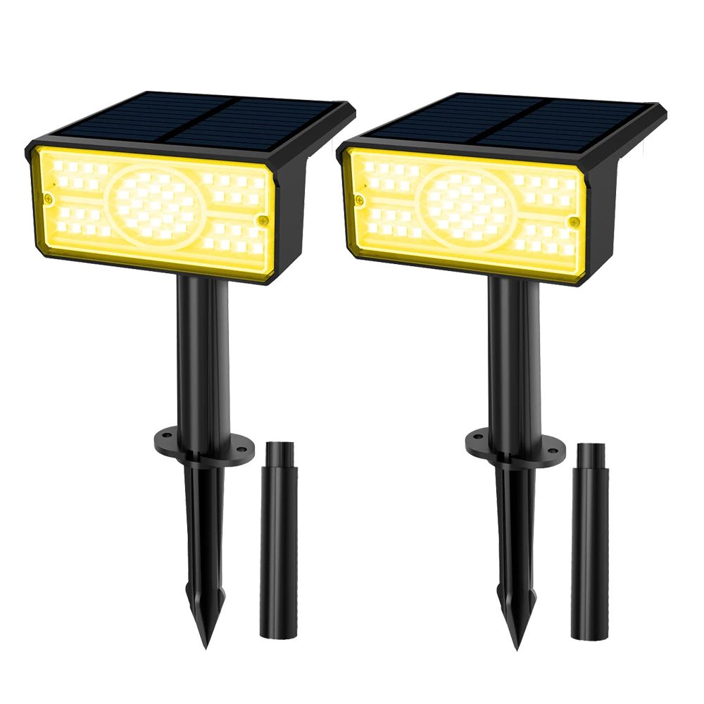 2PCS 49 LED Solar Garden Spotlights IP65 Waterproof Outdoor Wall and Landscape Lights