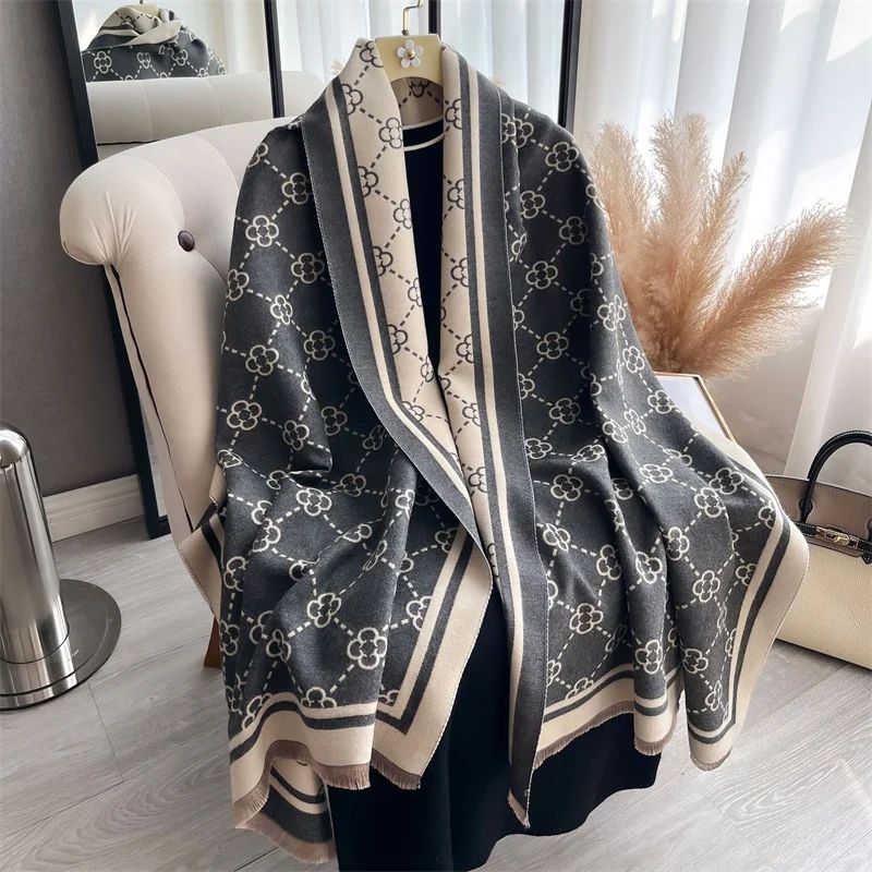 Women's Winter Plaid Pashmina Scarf Soft Warm Oversized Shawl Wrap