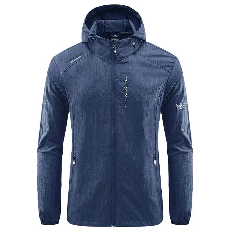 Men's UPF 50+ Lightweight Sun Protection Hooded Windbreaker Jacket