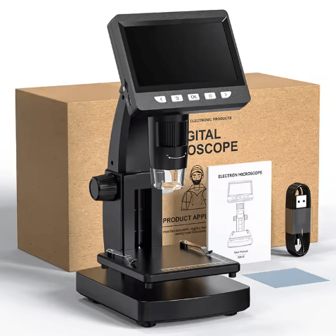 1000X LCD Digital Microscope 4.3" 1080P USB Video Microscope with 8 LED Lights