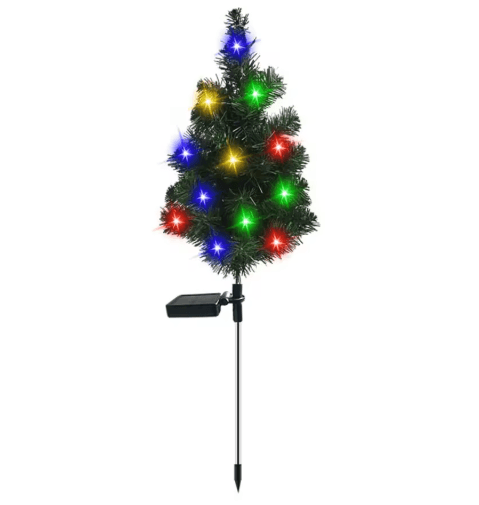Waterproof Solar Christmas Tree Lights Snowman Window Clings Outdoor Decor