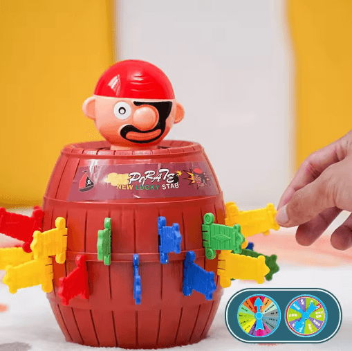 Pirate Barrel Sword Game for Kids Interactive Wooden Prank Board Game