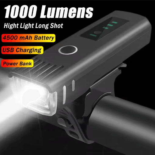 1000LM USB Rechargeable Bicycle Light Set High Brightness LED Front Headlight Rear Safety Lamp