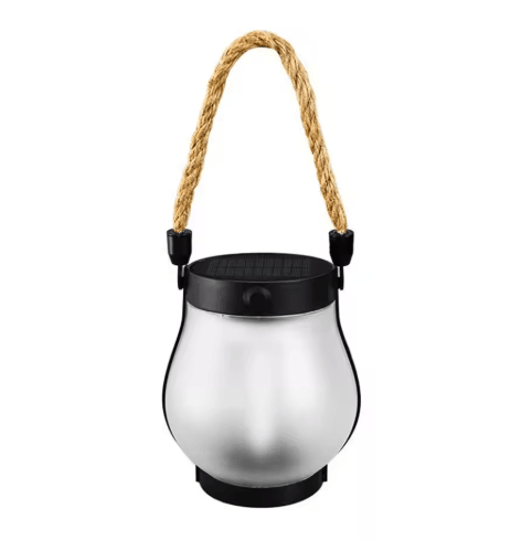 Dancing Flame Solar Lantern Outdoor Lights Waterproof Flickering Flame Garden Lantern USB Rechargeable 2 Modes