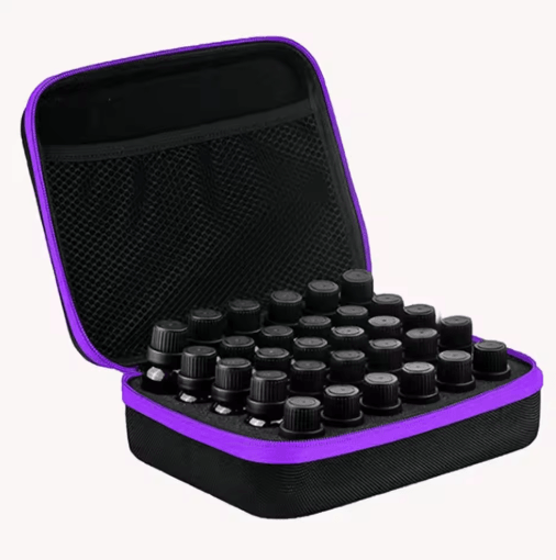 Portable Essential Oil Carrying Case Hard Shell EVA Organizer for 30 Bottles 5ml and 10ml