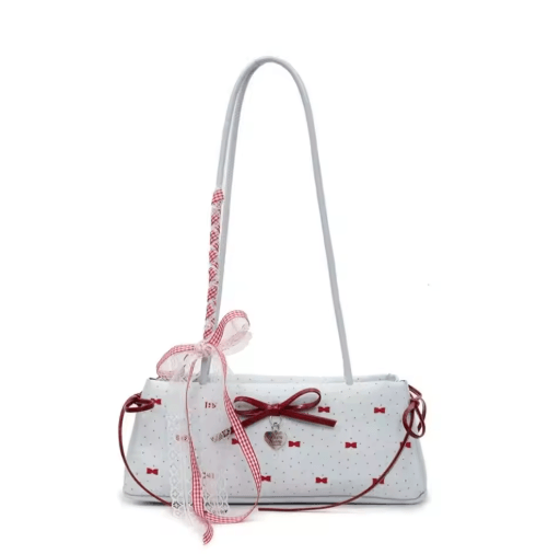 Kawaii Bowknot Underarm Bag Cute Ribbon Shoulder and Crossbody Bag for Women