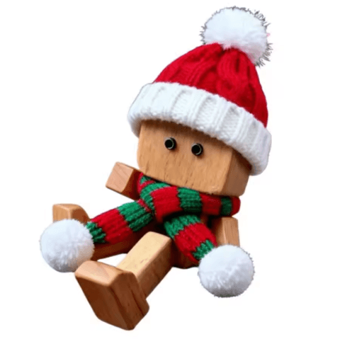 Shaking Feet Wooden Doll Christmas Ornaments Funny Spring Le