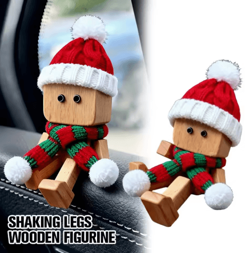 Shaking Feet Wooden Doll Christmas Ornaments Funny Spring Le