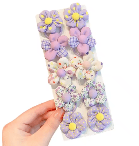 10 Piece Sweet Flower and Bow Hair Ties Cute Elastic Hair Bands for Little Girls in Candy Colors