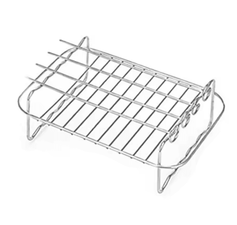 Air Fryer Rack with 4 Skewers Stainless Steel Kebab and Grill Rack for Even Cooking