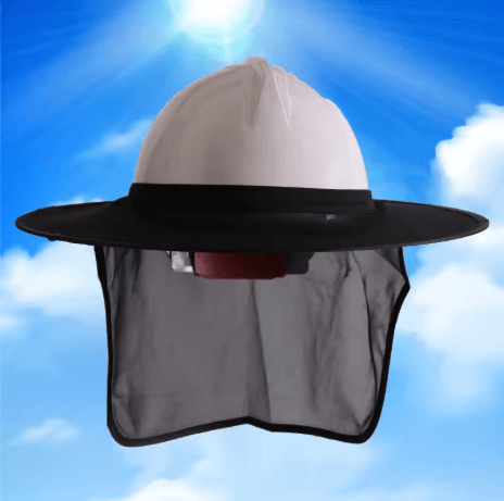 High Visibility Safety Helmet Sun Visor Reflective Outdoor Head and Neck Protector