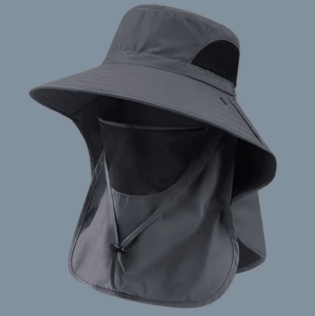 Summer UV Protection Sun Hat Outdoor Fishing and Hiking Bucket Hat with Neck Flap Unisex