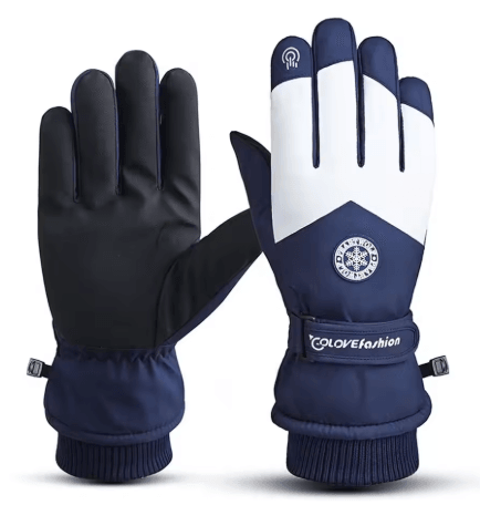 Winter Waterproof Ski Gloves Touchscreen PU Leather Non Slip Snow Gloves for Motorcycle and Cycling Unisex