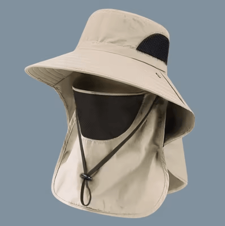 Summer UV Protection Sun Hat Wide Brim Outdoor Fishing and Hiking Bucket Hat with Neck Flap Unisex